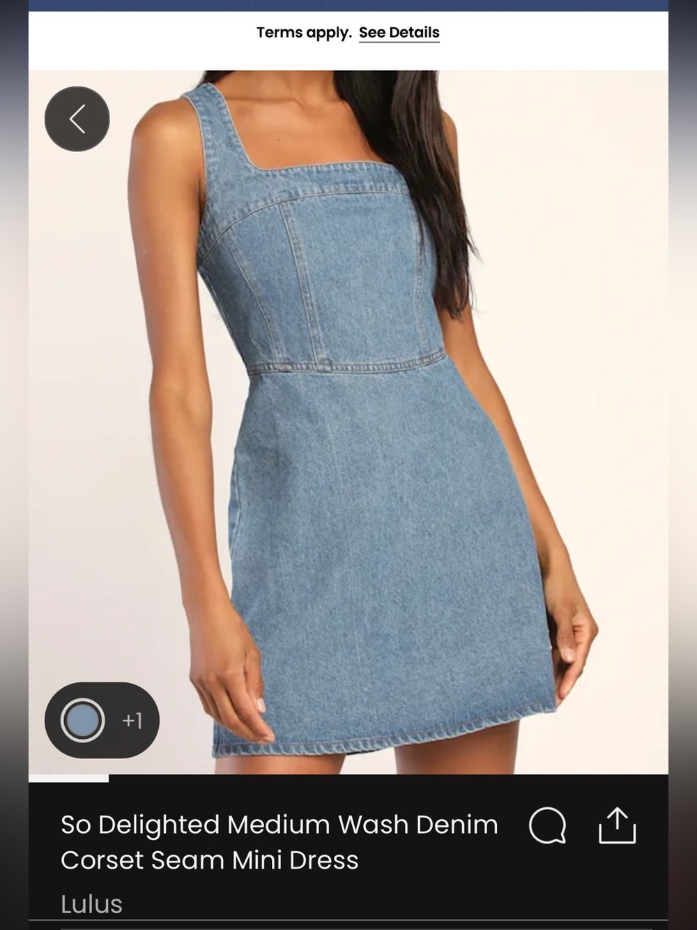 Lulu's Light Blue Denim Corset-Style Mini Dress